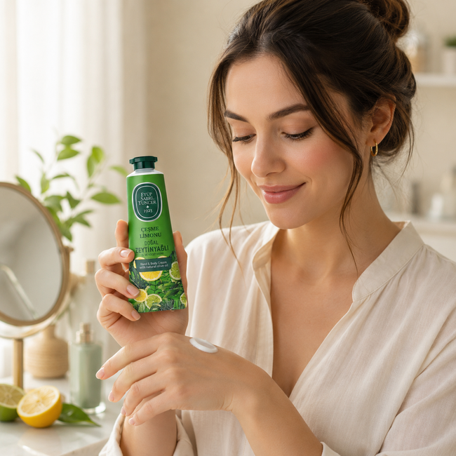 Eyup  Sabri Tuncer Çeşme Citroen Natuurlijke Olijfolie Hand- en Bodycrème 50 ml – Intensieve Hydratatie en Verzorging
