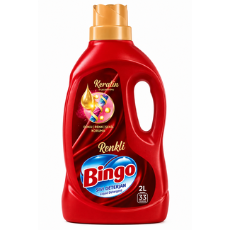 Bingo Bingo Sıvı Çamaşır Deterjanı Bakım Renkli 2000 ml – 33 Yıkama
