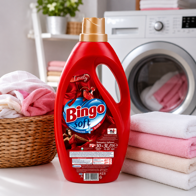 Bingo Standart Softener Lovely 3 L Çamaşır Yumuşatıcısı – Uzun Süre Kalıcı Ferahlık ve Yumuşaklık