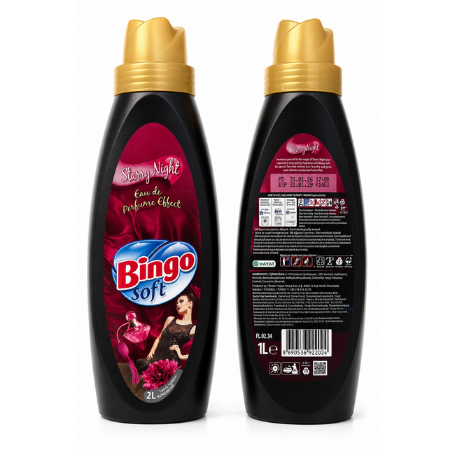 Bingo Soft Starry Night Wasverzachter 1L | Langdurige Parfumgeur & Zijdezachte Was