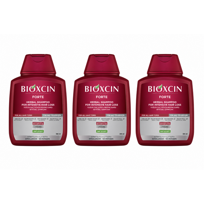 Bioxcin Forte Champú 3 x 300 ml (3x2) – Cuidado intensivo para el cabello con tendencia a la caída
