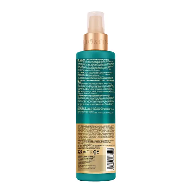 Bioxcin Keratin & Argan Reparierende Leave-In Haarpflege 200 ML – Intensive Pflege für Geschädigtes Haar