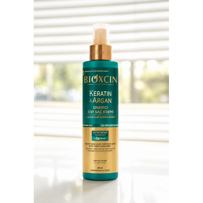 Bioxcin Keratin & Argan Reparierende Leave-In Haarpflege 200 ML – Intensive Pflege für Geschädigtes Haar