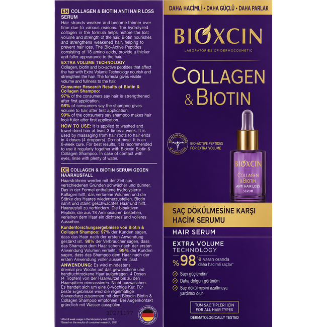 Bioxcin Collagen & Biotin Sérum Capilar Voluminizador – Para Cabello Fino y Sin Volumen