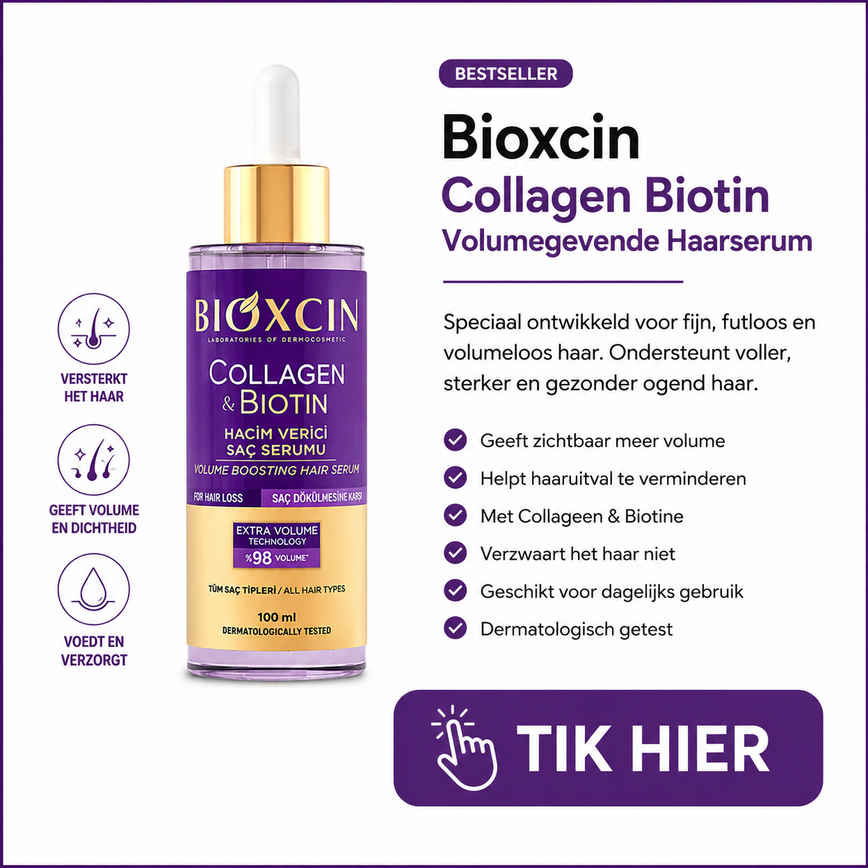 Bioxcin Collagen & Biotin Volumegevende Haarserum 100 ml Beoordelingen: Ingrediënten, Gebruikerservaringen, Voor Wie Geschikt en Hoe Gebruik Je Het?
