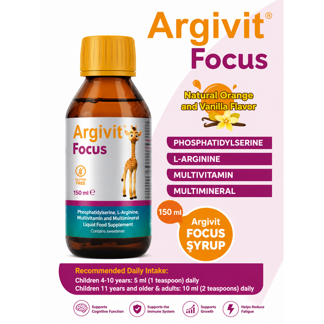 Argivit Focus Şurup 150 ml – Vitamin ve Mineral İçeren Gıda Takviyesi