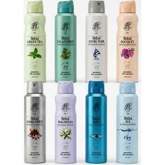 Rebul Rebul 8er Deodorant-Set | Alkoholfreie Formel, Lang anhaltende Frische, Vorteilspaket