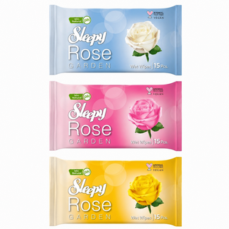 Sleepy Sleepy Rose Garden 3x15 Toallitas Húmedas de Viaje | Aroma a Rosa