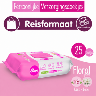 Sleepy Sleepy Floral Kişisel Bakım Havlusu Kiraz & Lilyum Çanta Boy 25 Yaprak