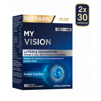 Nutraxin   Nutraxin My Vision Vorteilspackung 2 x 30 Weichkapseln | Nahrungsergänzungsmittel mit Lutein, Zeaxanthin & Omega-3