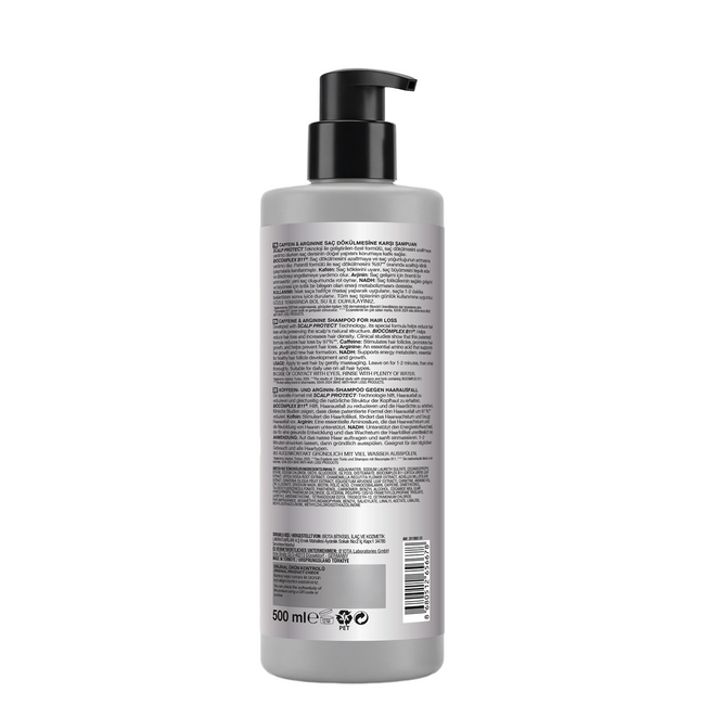 Bioxcin Caffeine & Arginine Shampoo 500 ml – Cuidado contra la caída del cabello y apoyo al crecimiento saludable