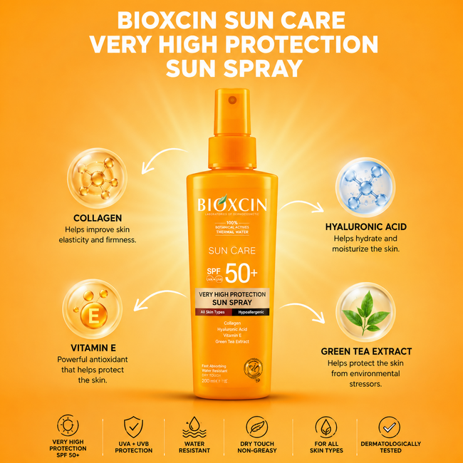 Bioxcin Sun Care Spray Solar SPF 50+ 200 ml | Protección Muy Alta UVA y UVB