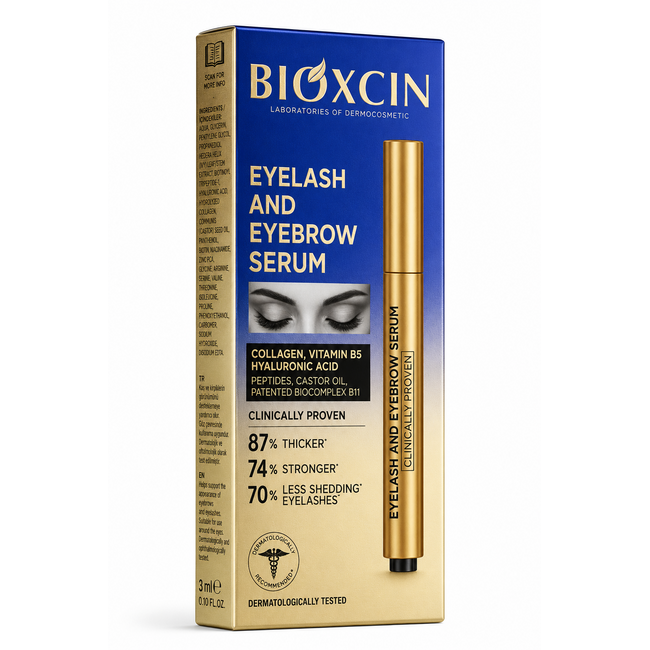 Bioxcin Kaş ve Kirpik Serumu 3 ml – Güçlendirici, Besleyici ve Uzamayı Destekleyici