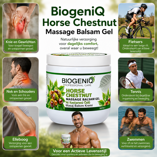 Biogeniq At Kestanesi Özlü Masaj Bakım Kremi – Kas, Eklem ve Yorgun Bacaklar İçin Rahatlatıcı Bakım