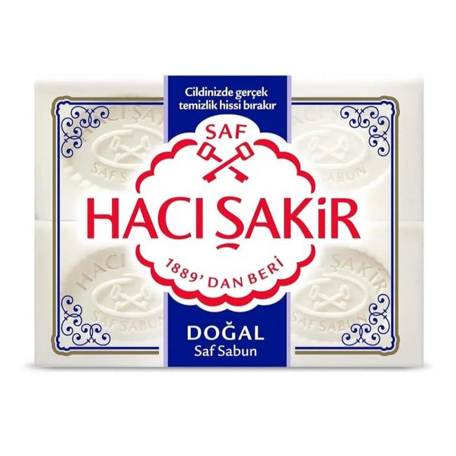 Hacı Şakir Doğal Sabun 4 x 150 g – Geleneksel Türk Sabunu El, Yüz ve Vücut İçin