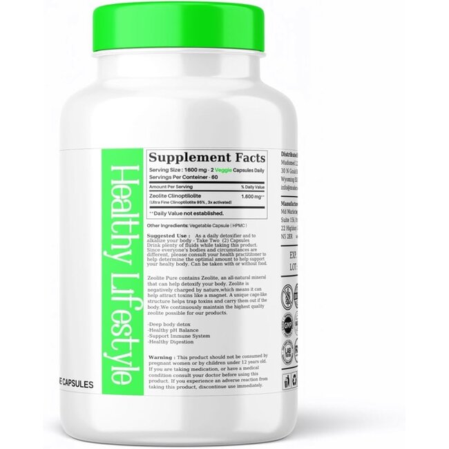 Aromel Cápsula de Polvo de Zeolita  – Zeolita Activa Micronizada Ultra Fina de 1 Micrón | 120 Cápsulas