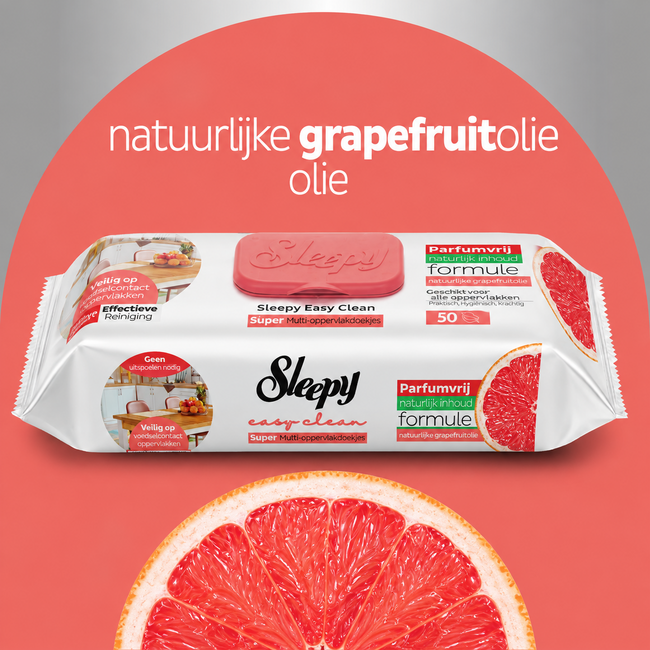 Sleepy Lingettes Nettoyantes Cuisine Easy Clean à l’Huile de Pamplemousse – 50 Feuilles