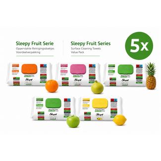 Sleepy Sleepy Easy Clean Meyve Serisi 5’li Set – 5 x 100 Adet Yüzey Temizlik Mendili