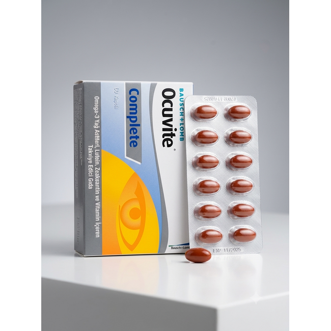 Ocuvite Complete 60 Kapseln – Lutein, Zeaxanthin, Omega-3 DHA, Vitamin C & E und Zink