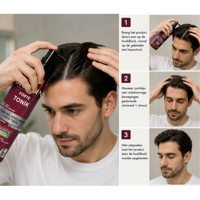 Forte Tonic tegen Intensieve Haaruitval 200 ml – Met BioComplex B11®, Biotine, Cafeïne & Hair Booster