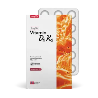 EasyVit-EasyFishOil EasyVit Vitamine D3 + K2 voor Volwassenen – 30 easyChews