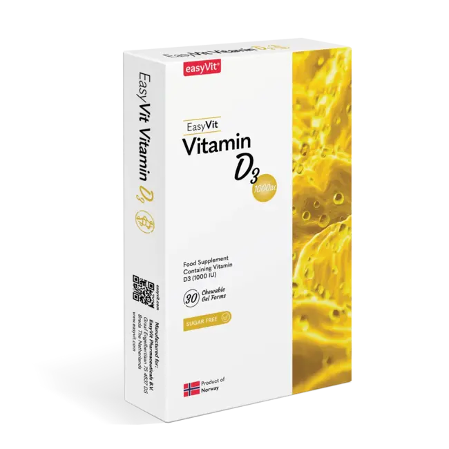 EasyVit-EasyFishOil Vitamine D3 voor Volwassenen – Kauwbare easyChews | Praktisch Alternatief voor Capsules & Tabletten