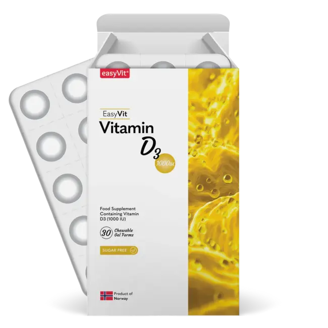 EasyVit-EasyFishOil Vitamine D3 voor Volwassenen – Kauwbare easyChews | Praktisch Alternatief voor Capsules & Tabletten