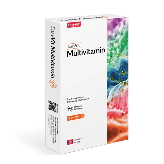 EasyVit-EasyFishOil Multivitamine Voor Volwassenen – Kauwbare easyChews met Vitamine A, C, D, E, B-Vitaminen, Foliumzuur & Biotine