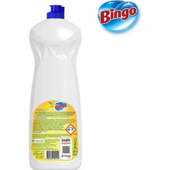 Bingo fwasmiddel Citroen 650 ml – Krachtig Afwasmiddel tegen Vet met Frisse Citroengeur