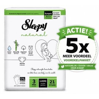 Sleepy Sleepy Natural Luiers Maat 3 Midi 4-9 kg | 105 Stuks