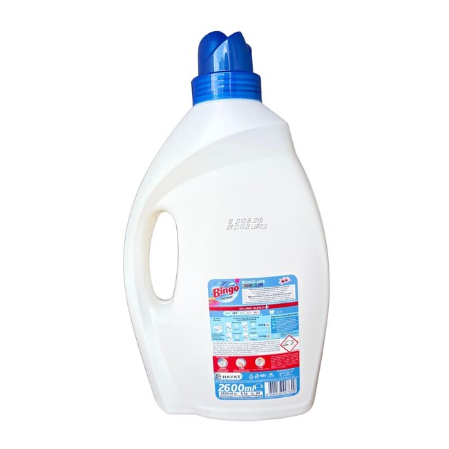 Bingo Beyazlar & Renkliler 2600 ml – Beyaz ve Renkli Çamaşırlar için Sıvı Çamaşır Deterjanı