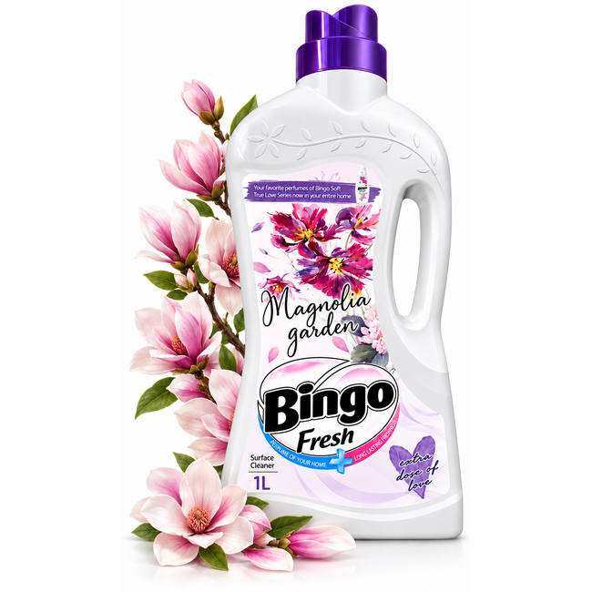 Bingo Fresh Magnolia All-Purpose Cleaner 1000 ml – Perfumed Surface Cleaner with Magnolia Fragrance