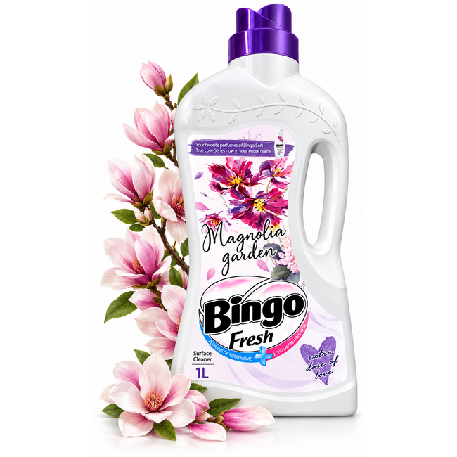Bingo Fresh Magnolia Allesreiniger 1000 ml – Geparfumeerde Oppervlaktereiniger met Magnoliageur
