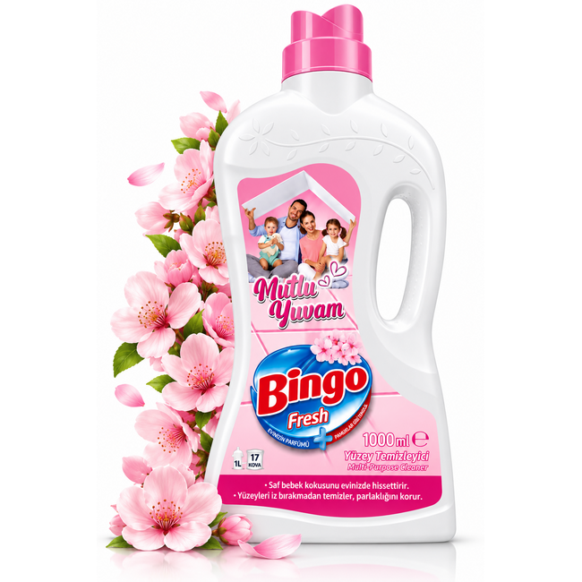 Bingo Fresh Mutlu Yuvam Surface Cleaner 1000 ml | Voor Harde Vloeren en Oppervlakken