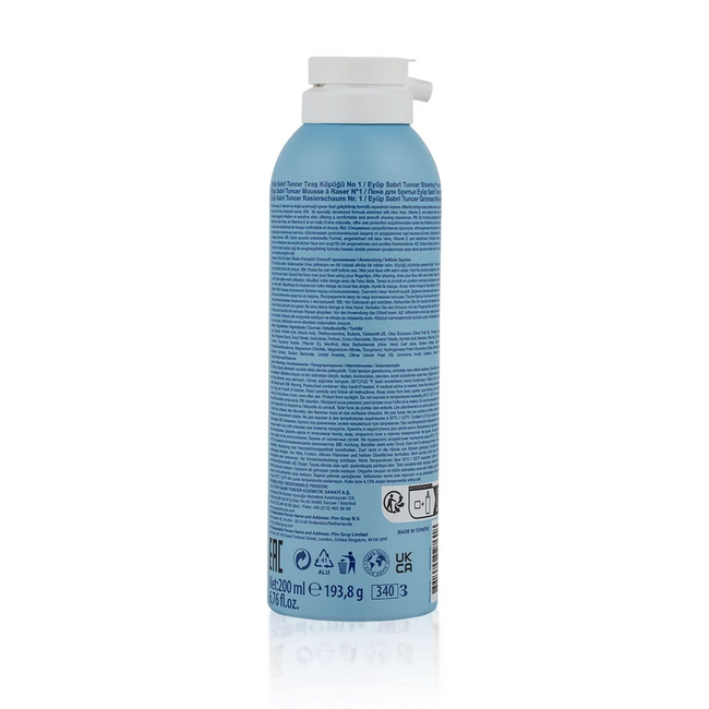 Eyup  Sabri Tuncer No.1 Scheerschuim 200 ml met aloë vera, vitamine E, olijfolie en glycerine.