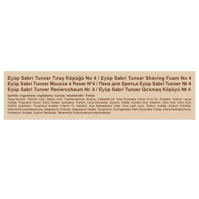 Eyup  Sabri Tuncer No.4 Rasierschaum 400 ml | Aloe Vera, Vitamin E & Menthol