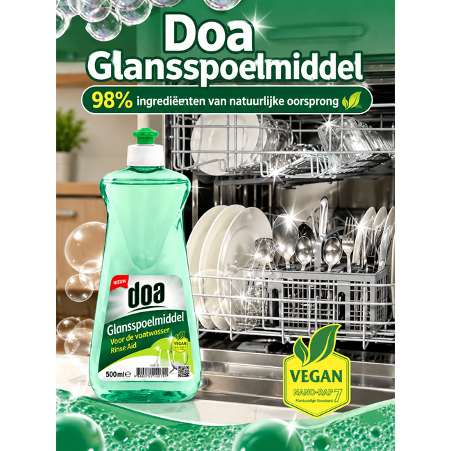 doa Klarspüler für Geschirrspüler 500 ml – Gegen Wasserflecken, Für Glänzendes Geschirr und Bessere Trocknung