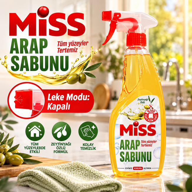 Miss Soft Soap Cleaning Spray with Olive Oil Extract 750 ml – Multi-Purpose Cleaner