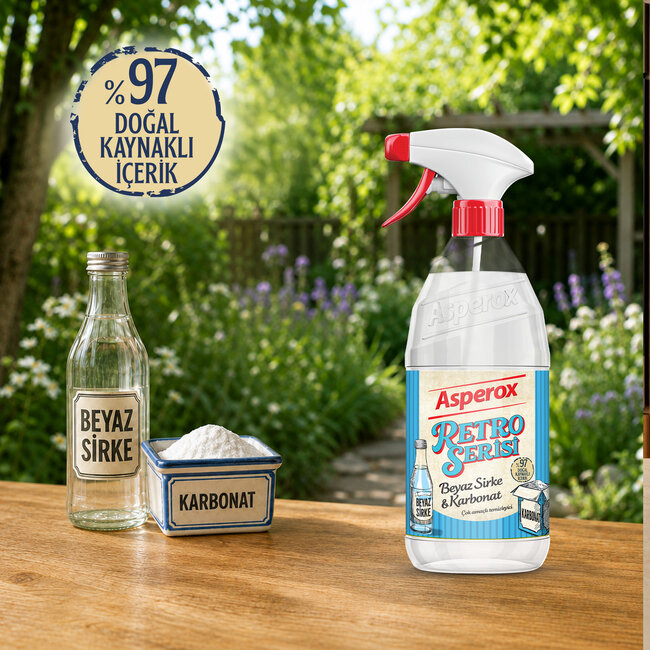 Asperox Retro Witte Azijn & Soda Allesreiniger Spray 1 L – Mandarijngeur
