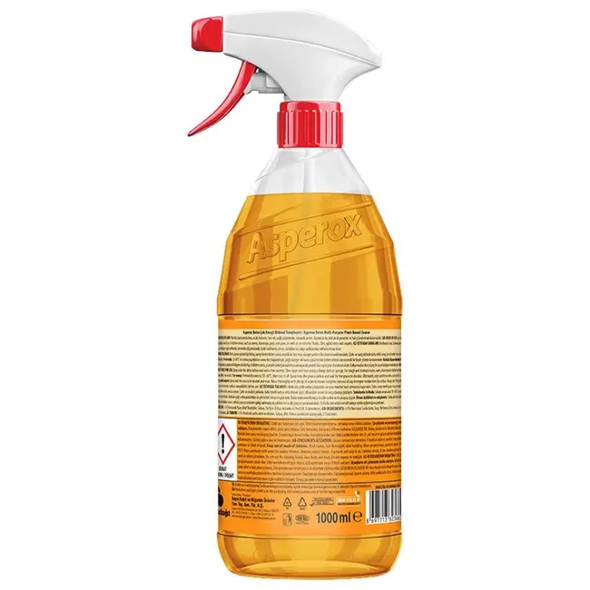 Asperox Retro Witte Azijn & Groene Zeep Allesreiniger Spray 1 L – Sinaasappelgeur