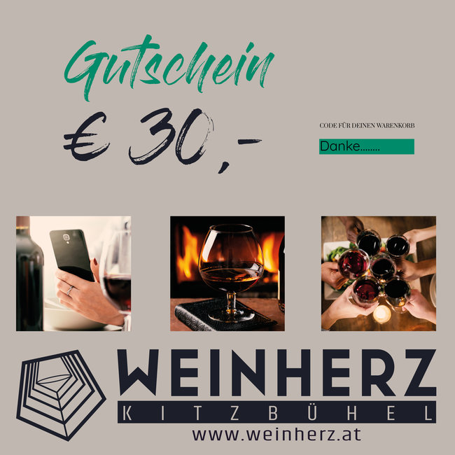 WEINHERZ Gutschein im Wert von € 30,-