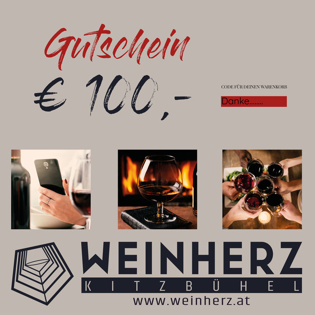 WEINHERZ Gutschein im Wert von € 100,-