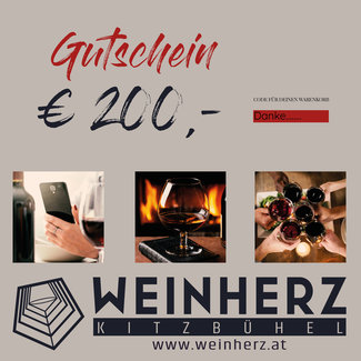 WEINHERZ Gutschein im Wert von € 200,-