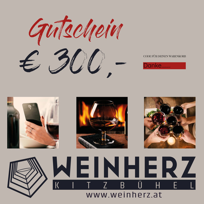 WEINHERZ Gutschein im Wert von € 300,-