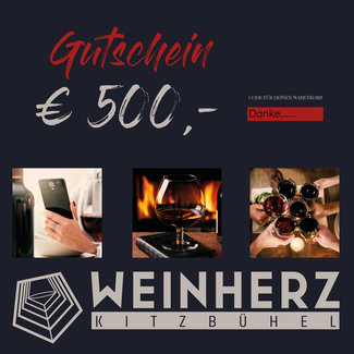 WEINHERZ Gutschein im Wert von € 500,-