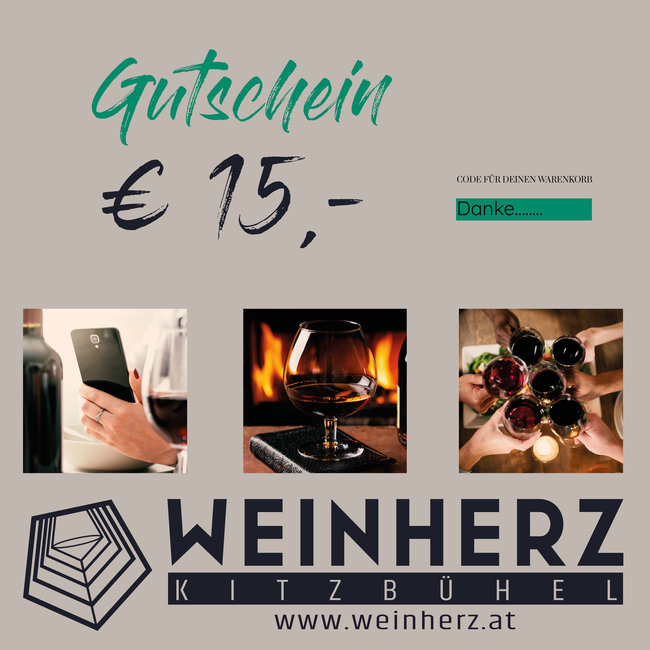 WEINHERZ Gutschein im Wert von € 15,-