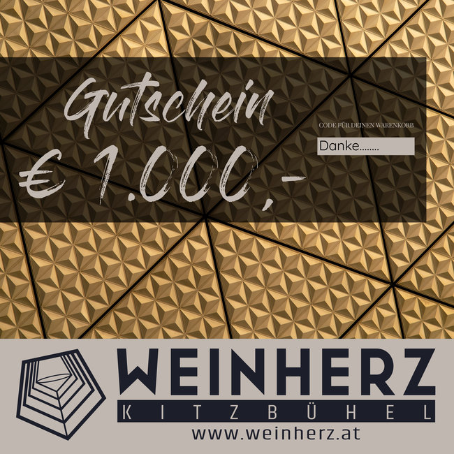 WEINHERZ Gutschein im Wert von € 1000,-