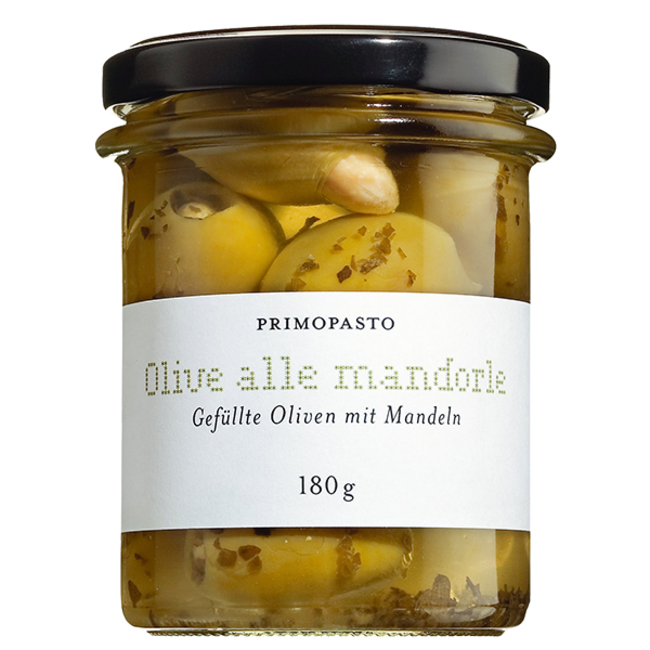 Olive Verdi con Mandorle (180g)