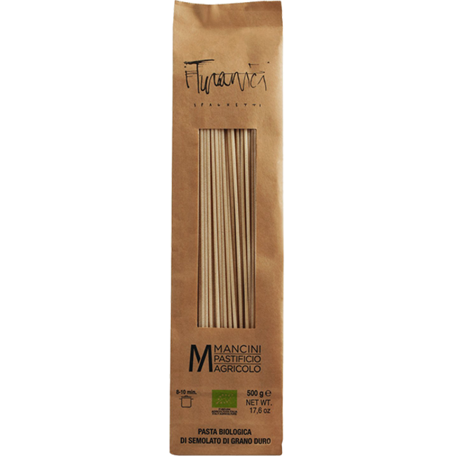 Mancini / Italien, Marken Spaghetti Turanici / Vollkorn-Hartweizengrießnudeln (500g)