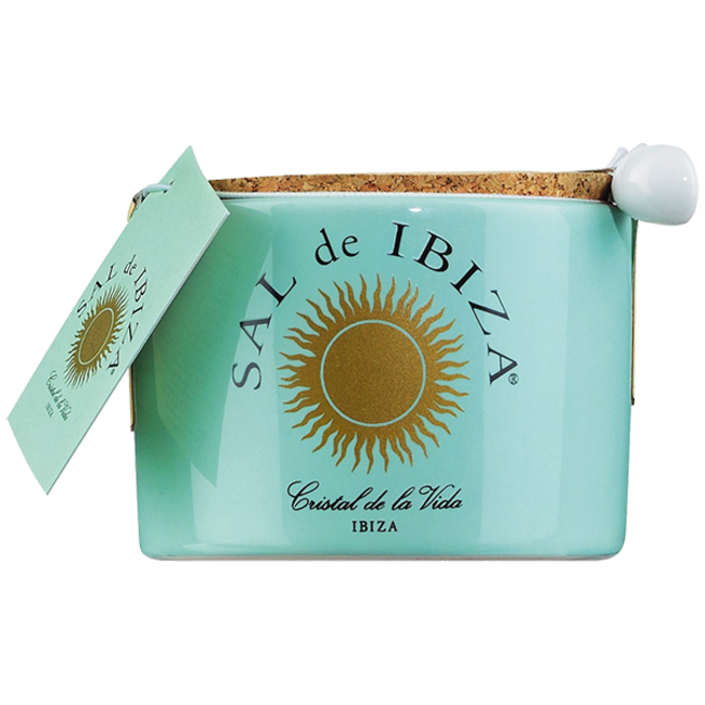 Sal de Ibiza  Fleur de Sel im Keramiktopf (150g) - WEINHERZ